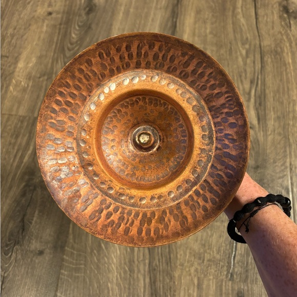 Hammered Copper Candlestick Holder Decor - Picture 4 of 7